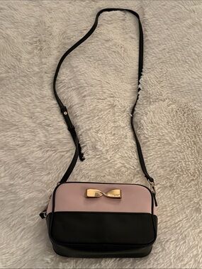 Victoria’s Secret Pink and Black Gold Bow Crossbody Bag